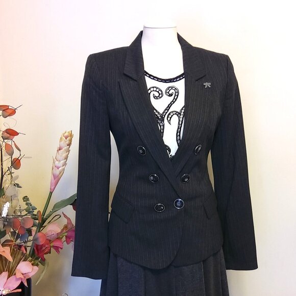 NWT DEPT Women's High Quality Gray Long Sleeve Spring Fall Winter Blazer Jacket - Picture 1 of 10
